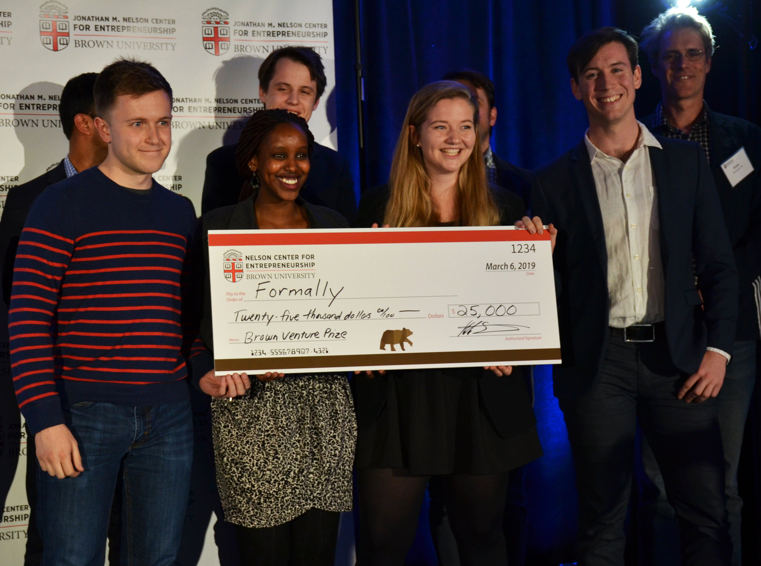 The entrepreneurial team for Formally won the first prize of $25,000 at the Brown Venture Prize Pitch Night on March 6.
